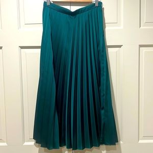JCrew Emerald Green Pleated Skirt
